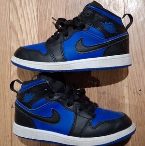Boys SIZE 13C Nike Air JORDAN Retro 1 - Royal BLUE & Black - GREAT - With Box